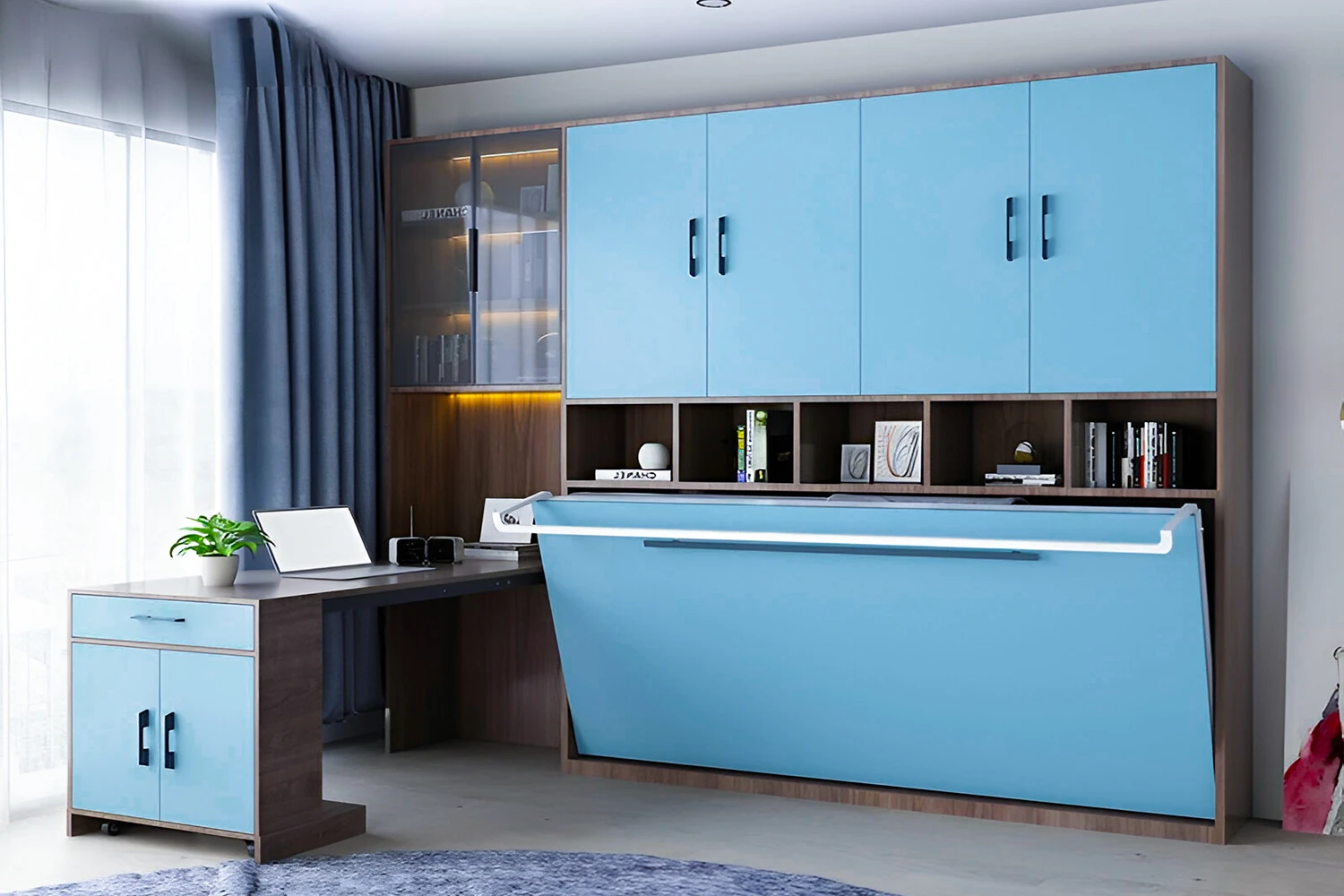 Sự đồng bộ từ tủ áo đến kệ sách tạo nên một tổng thể hài hòa, sang trọng. Mã màu DK04-6 chưa bao giờ làm gia chủ thất vọng.