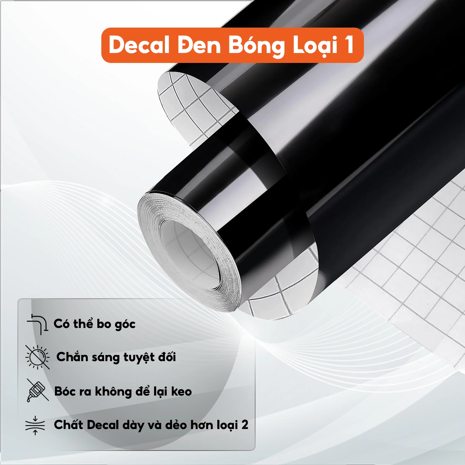 Decal Đen Bóng (Glossy Black) Loại 1