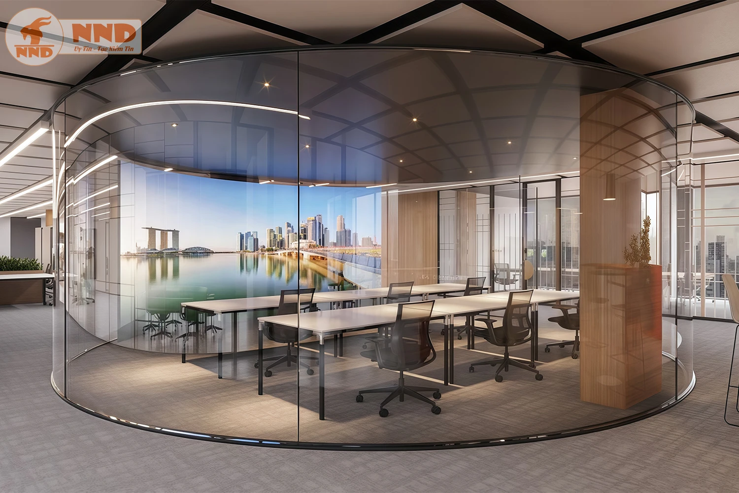 Vách kính phòng dán mẫu kính BC-25OR