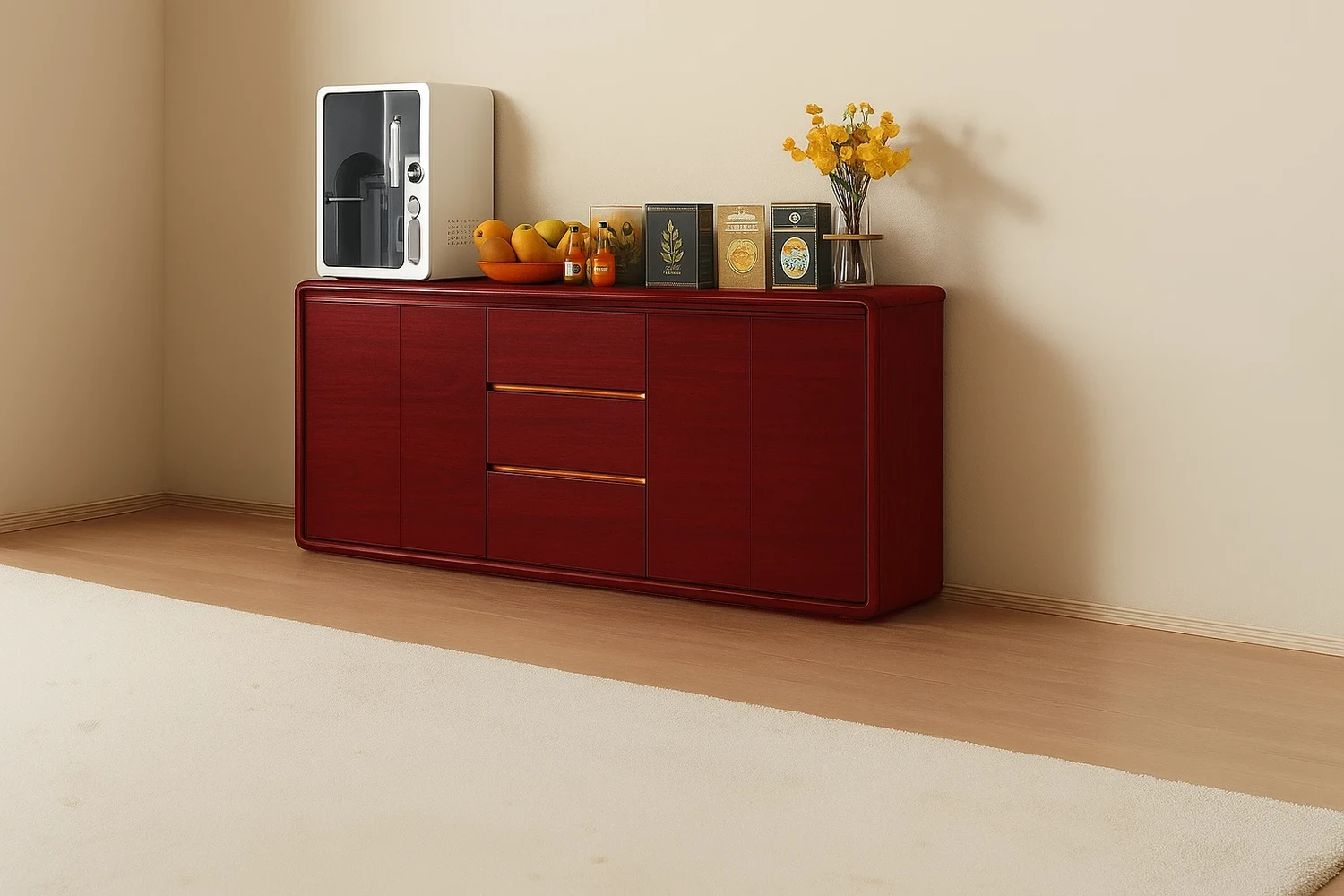 Decal vân gỗ màu đỏ tươi mã XG-08