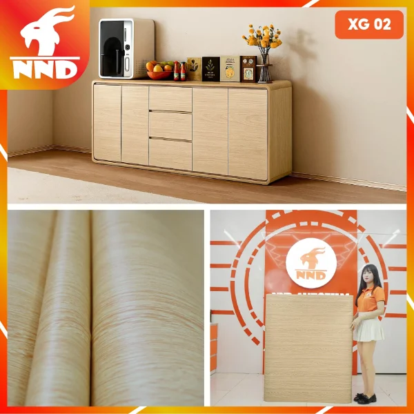 Decal vân gỗ màu vàng nhạt mã XG-02