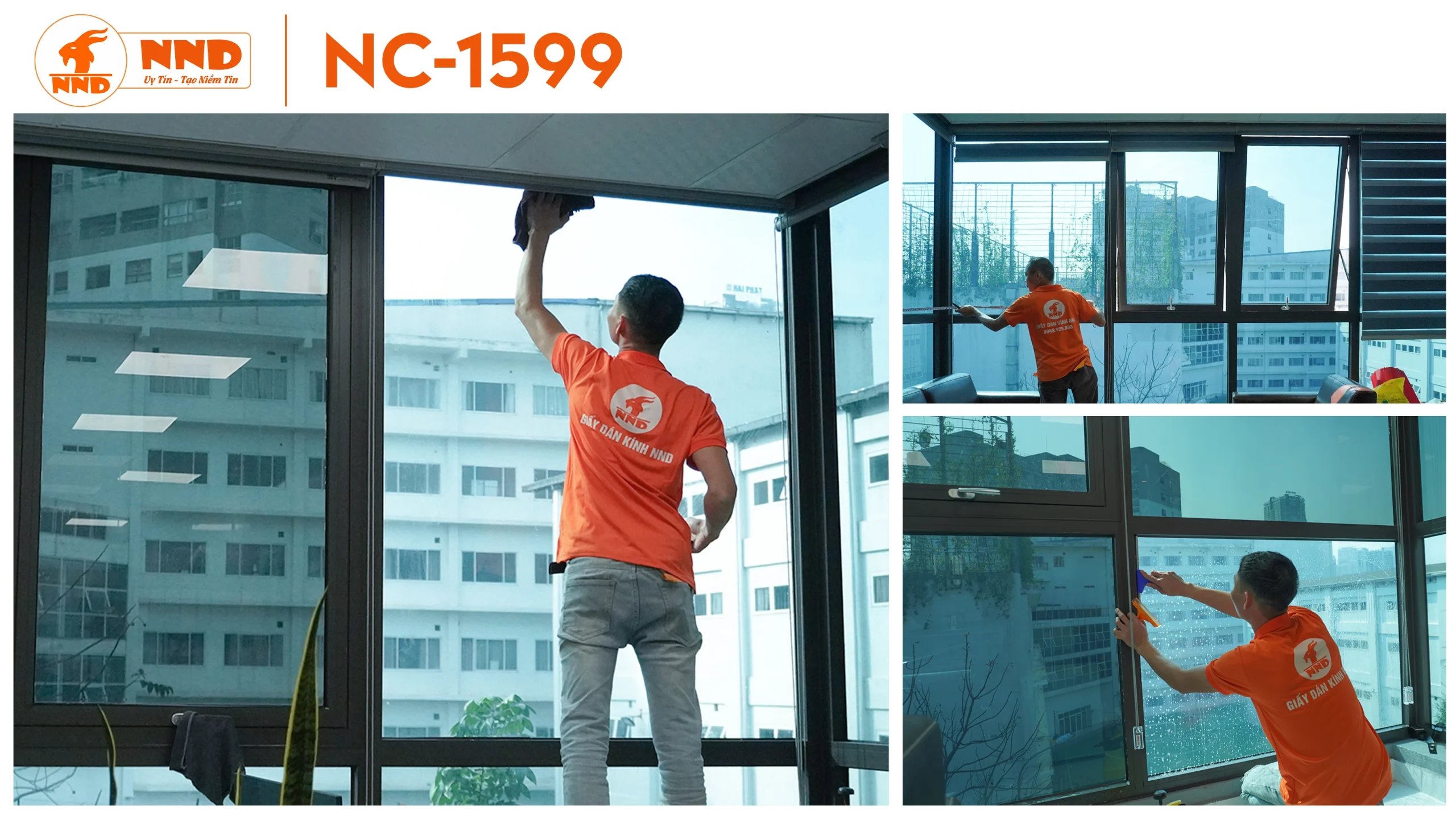 Hình ảnh thưc tế thi công công trình dán mẫu phim NC-1599