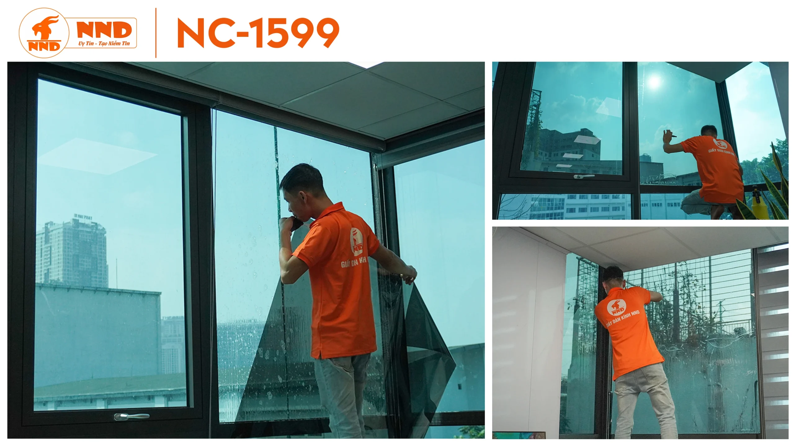 Hình ảnh thưc tế thi công công trình dán mẫu phim NC-1599