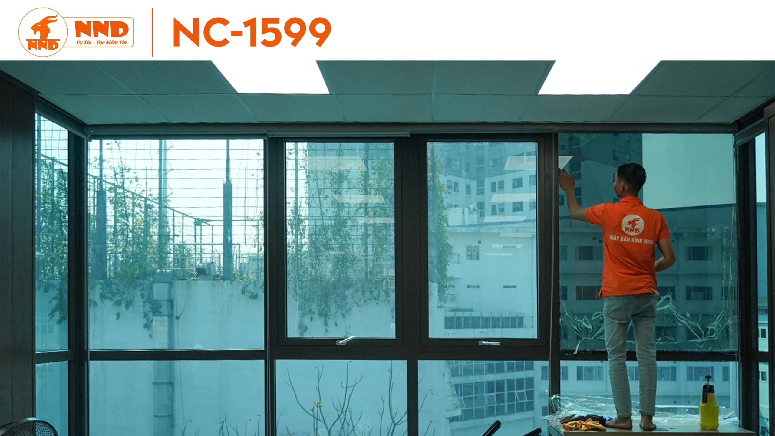 Hình ảnh thưc tế thi công công trình dán mẫu phim NC-1599