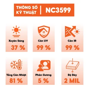 Phim cách nhiệt 3mil Nano IR99 - NC-3599