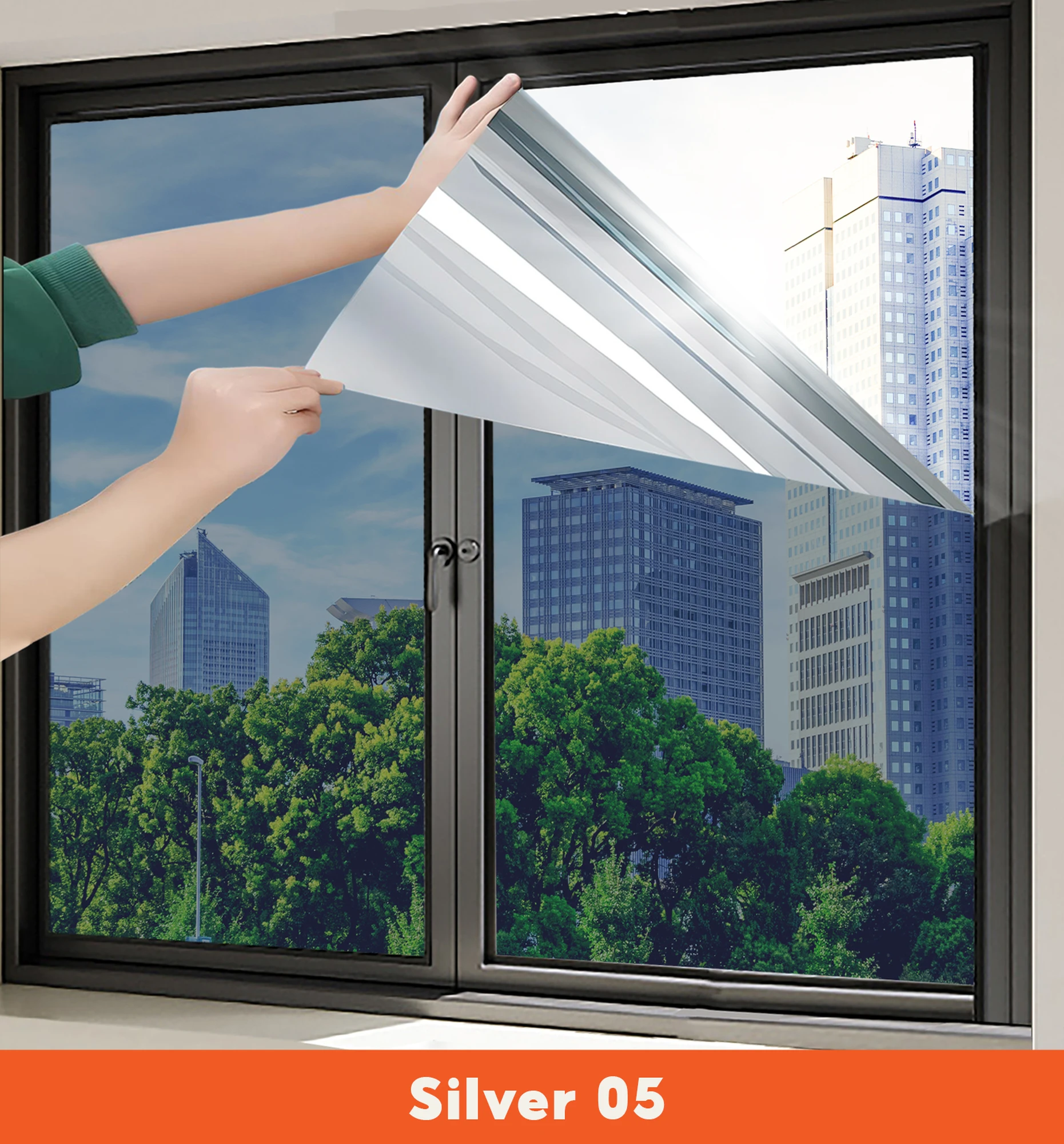 Phim Cách Nhiệt Silver05 - Phản quang màu bạc siêu chống nắng