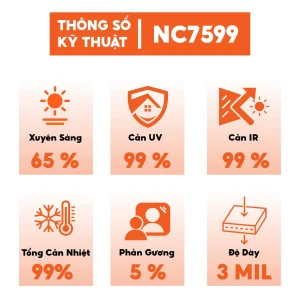 Phim cách nhiệt 3mil Nano IR99 - NC-7599