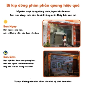 Ban ngày và ban đêm khi dán phim cách nhiệt phản quang.