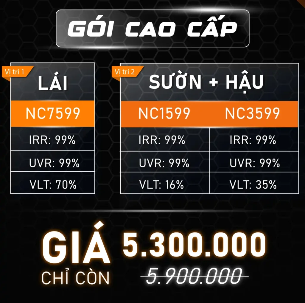 gói dán phim cách nhiệt ô tô cho xe 7 chỗ