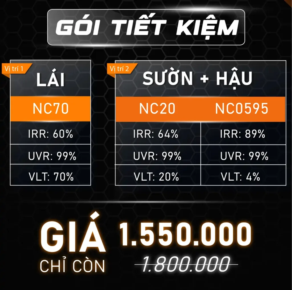 gói dán phim cách nhiệt ô tô cho xe 7 chỗ