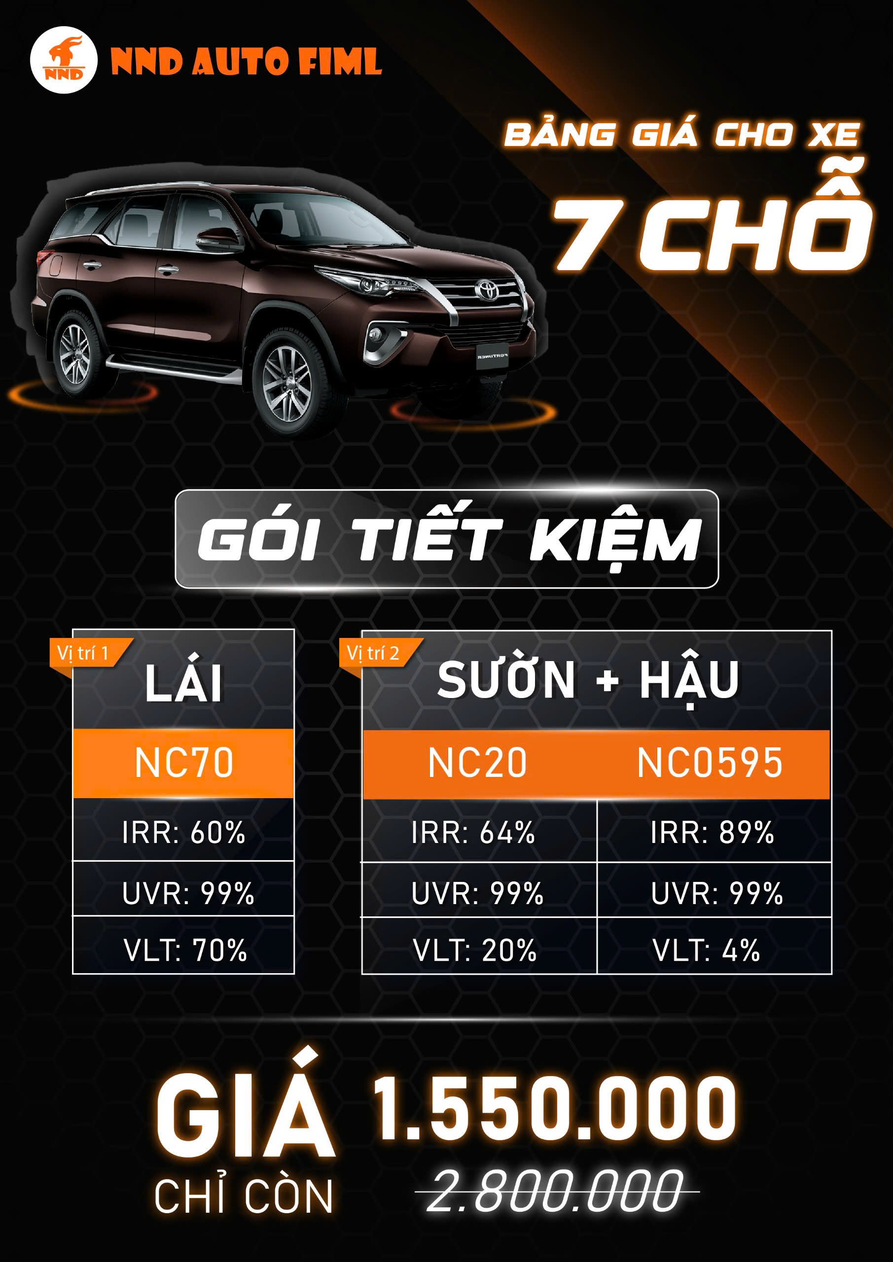 phim cách nhiệt bảo vệ xe XPANDER