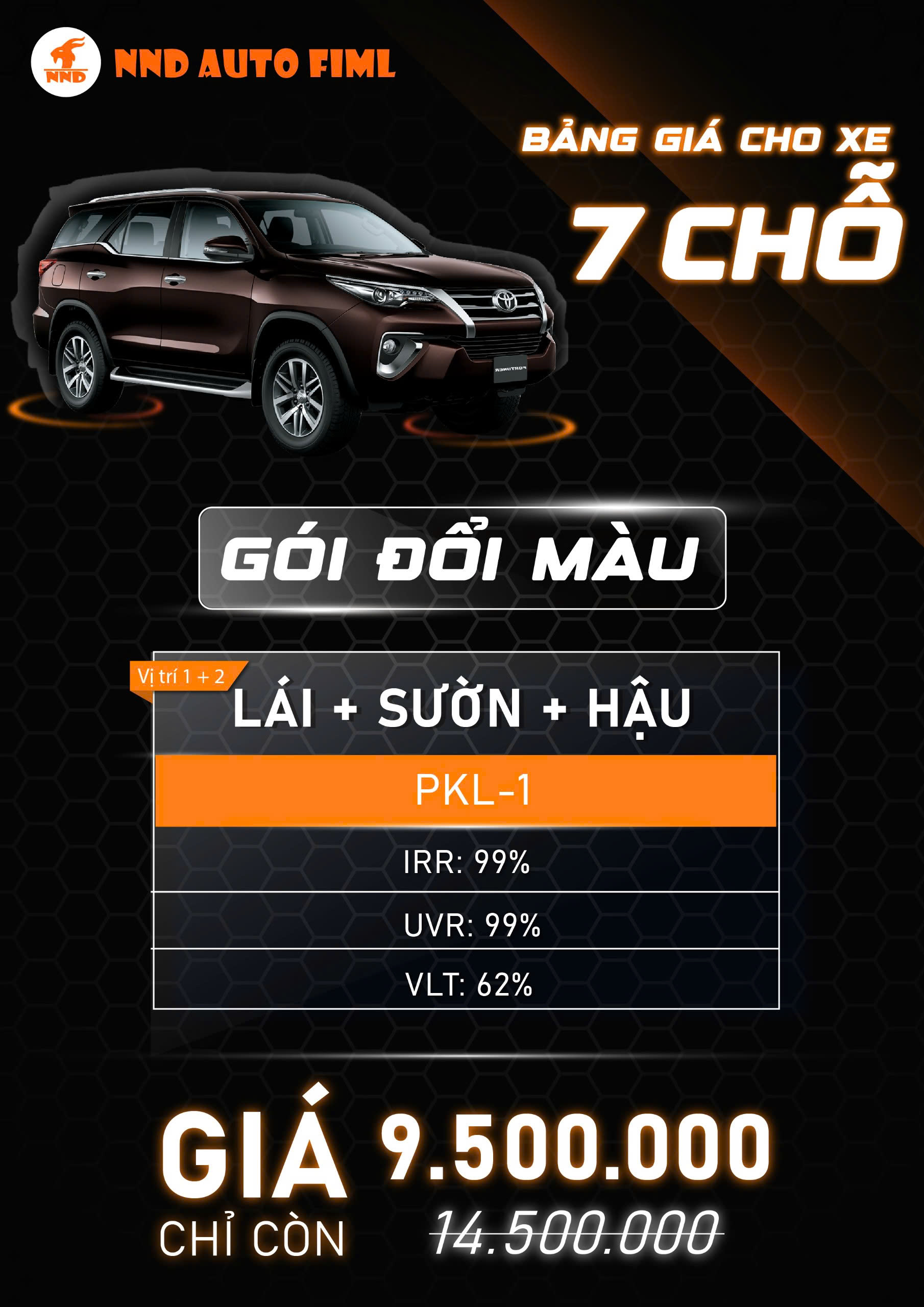 phim cách nhiệt bảo vệ xe 7 chỗ