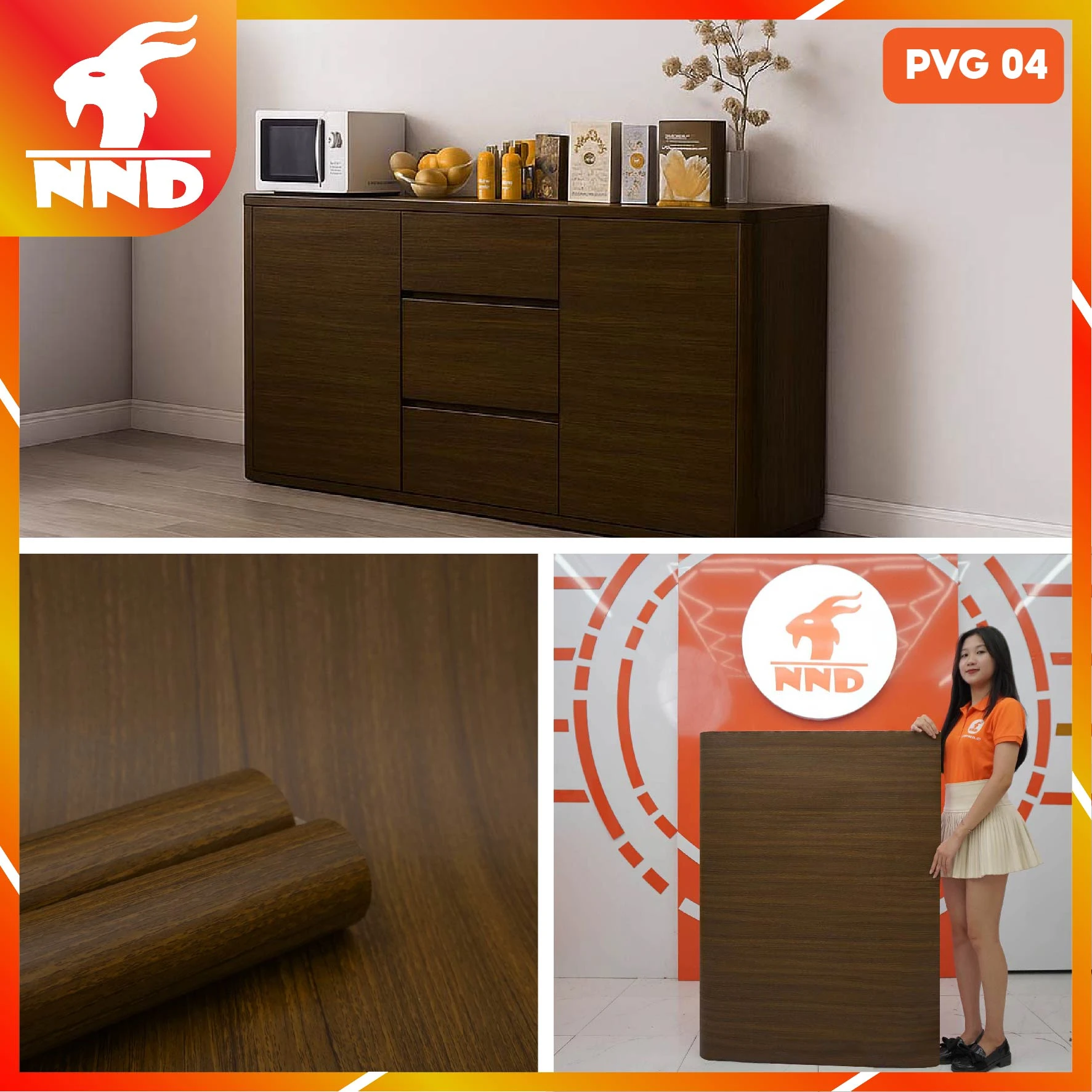 Decal vân gỗ cao cấp Golden Teak mã PVG-04