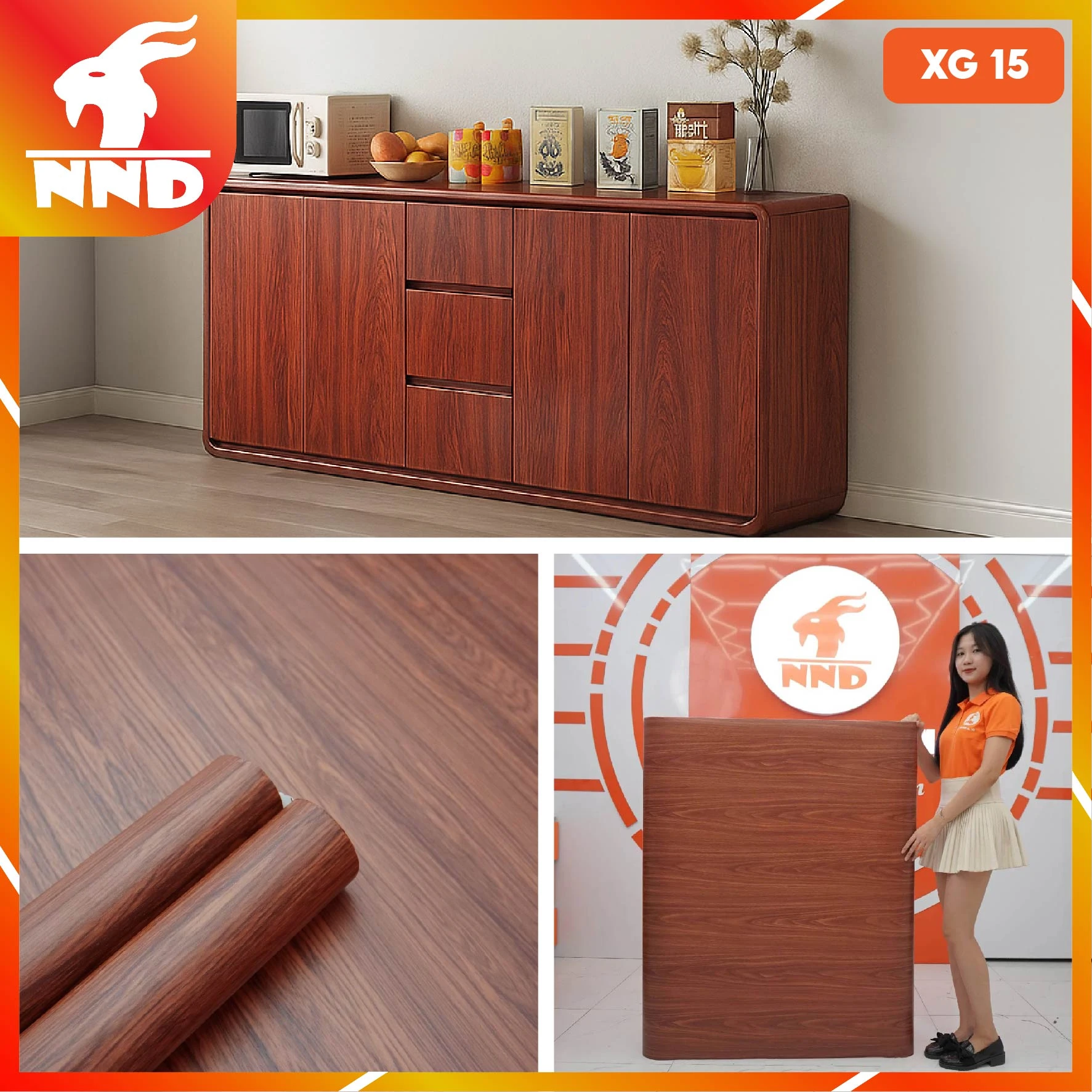 Decal vân gỗ màu gỗ Sapele mã XG-15