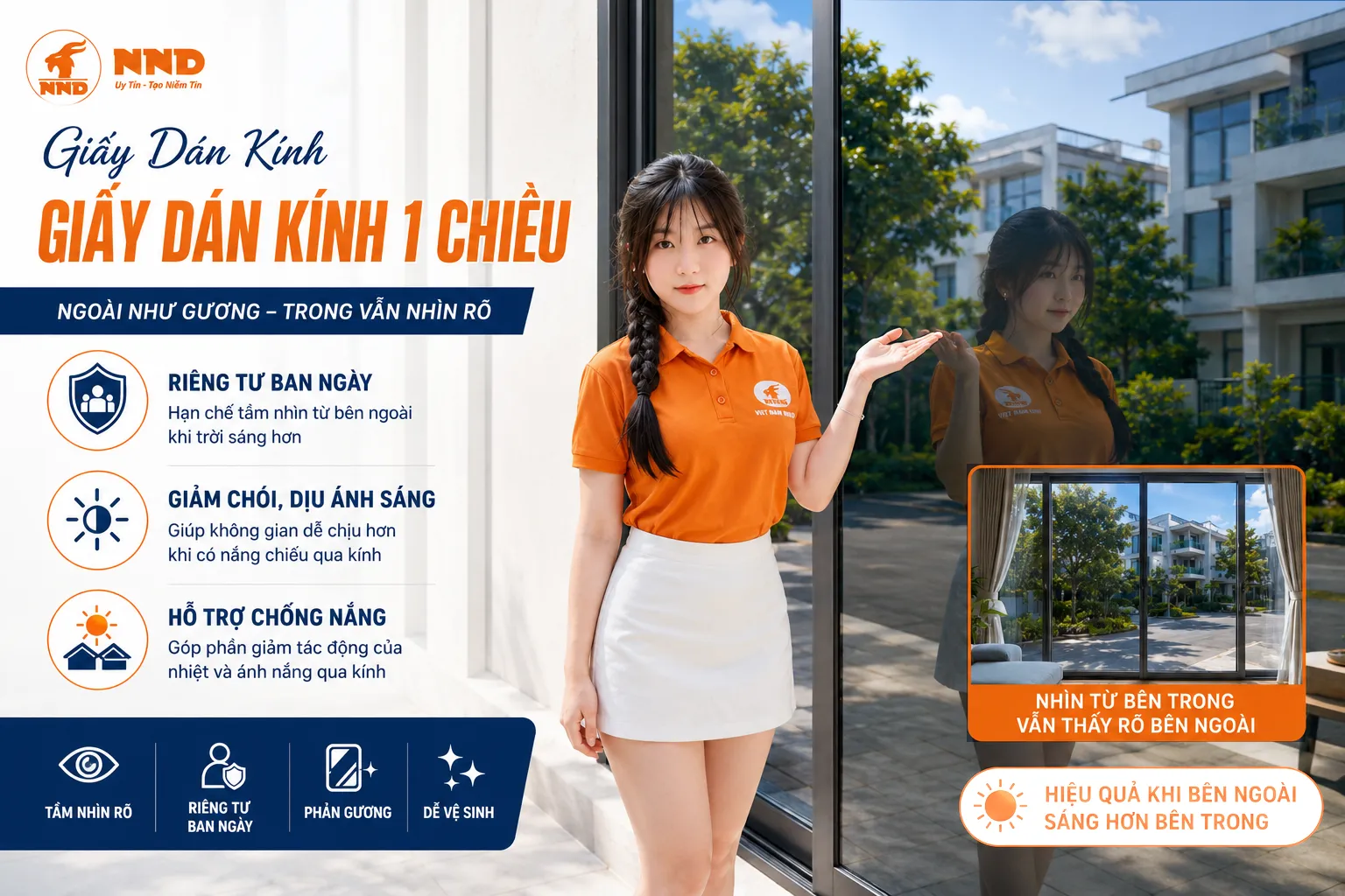Giấy dán kính 1 chiều