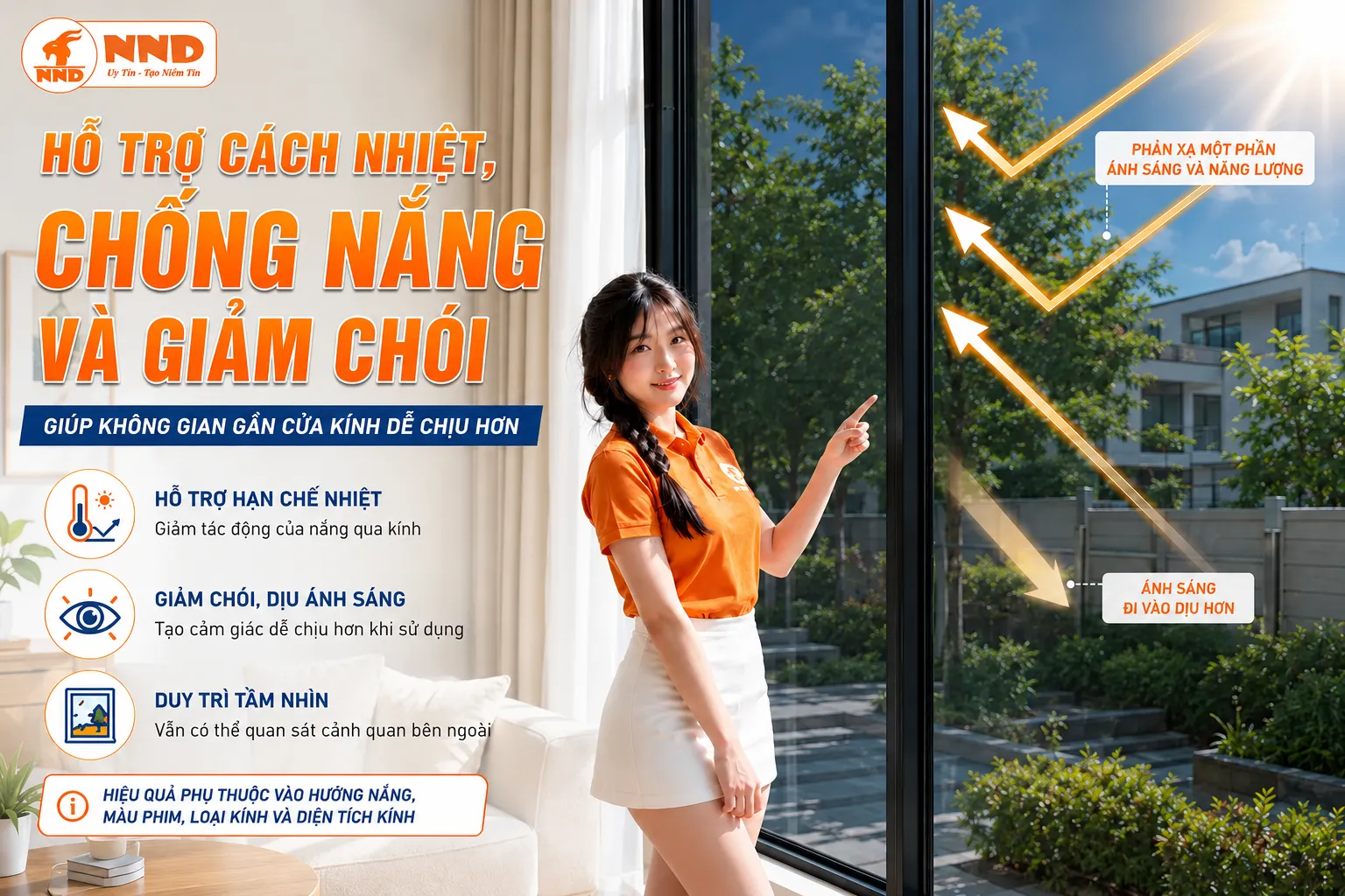 Hỗ trợ cách nhiệt, chống nắng và giảm chói