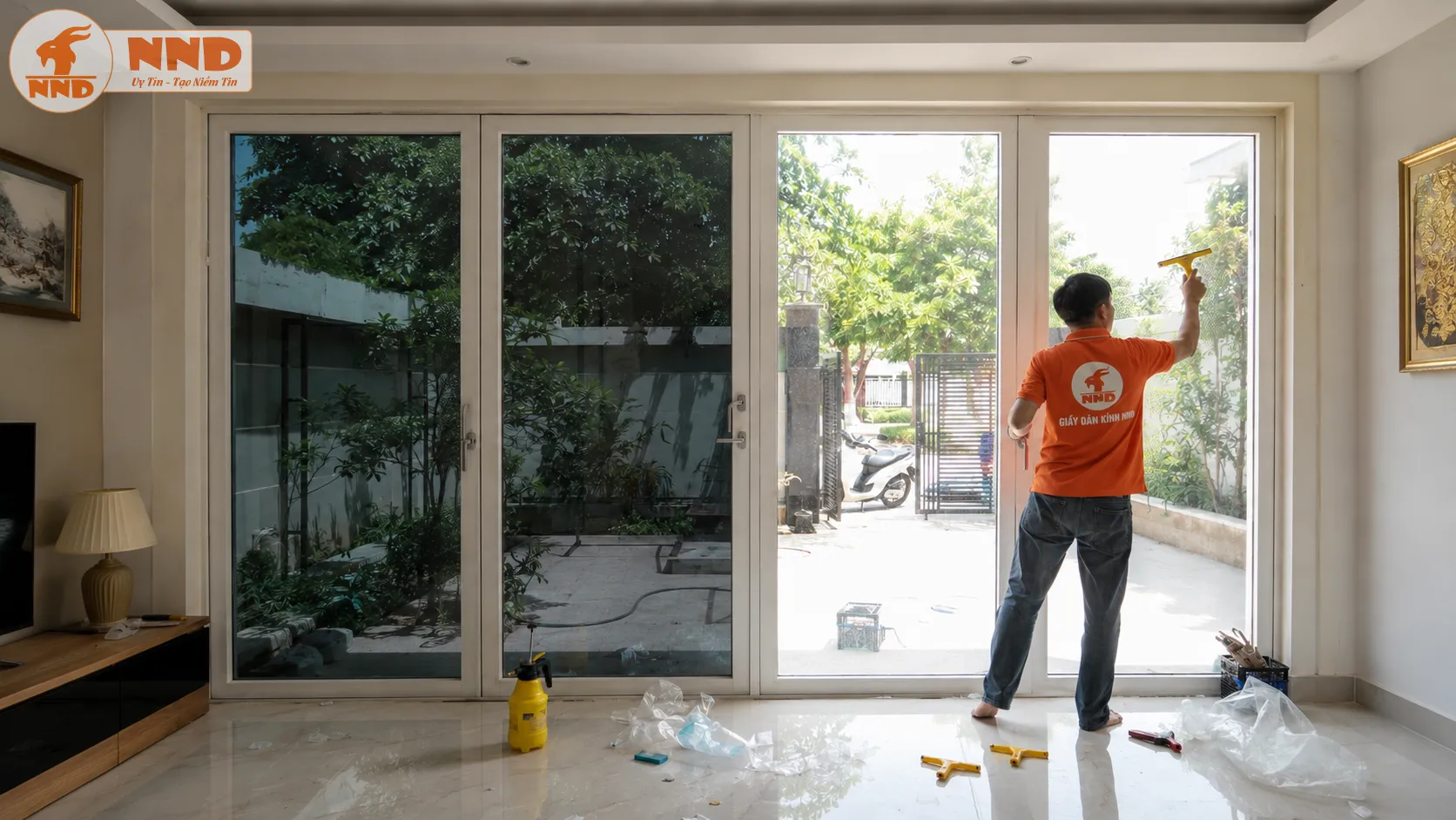 giấy dán kính nhìn 1 chiều từ trong nhìn ra ngoài vẫn rõ nét