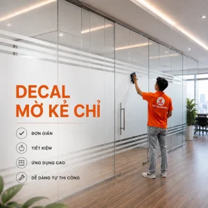 Decal mờ kẻ chỉ giúp tạo không gian riêng tư nhưng vẫn hiện đại, chuyên nghiệp. Thiết kế tinh tế, phù hợp văn phòng, cửa kính và showroom.