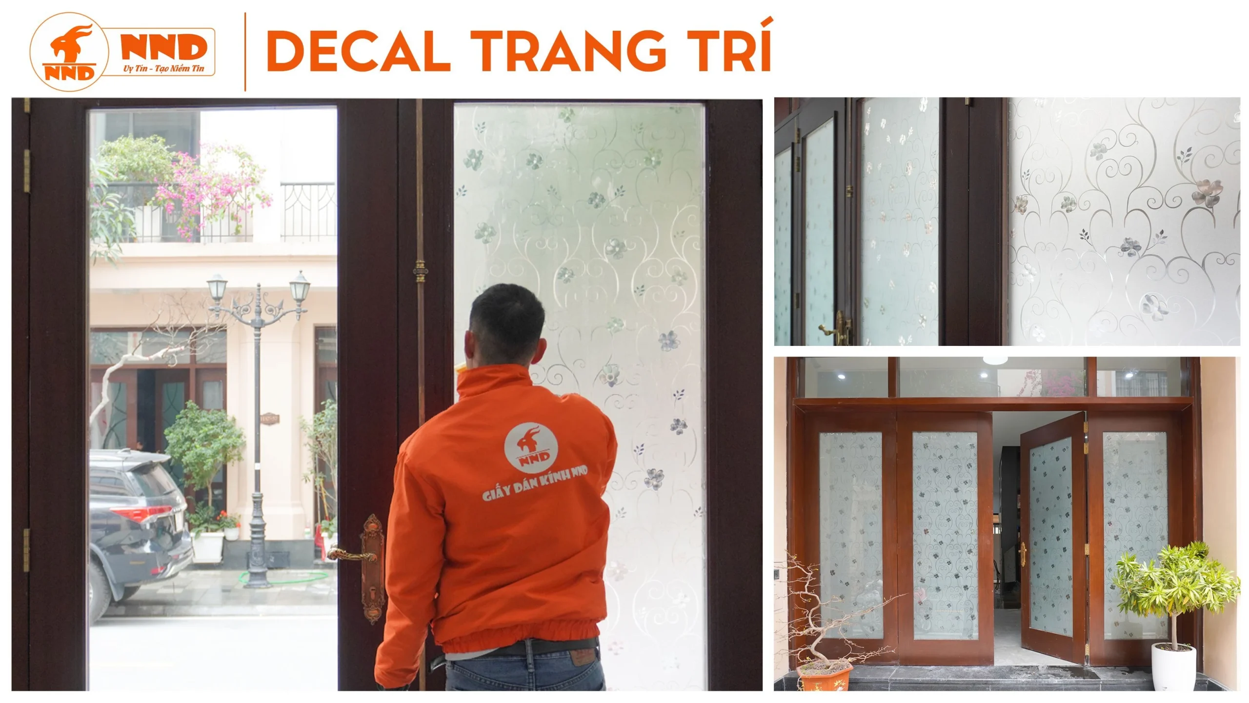 Decal dán kính mờ hoa văn giúp che chắn tầm nhìn mà vẫn giữ được nét thẩm mỹ cho căn phòng.