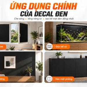Ứng dụng decal đen cho kính, bể cá, tường và bề mặt phẳng