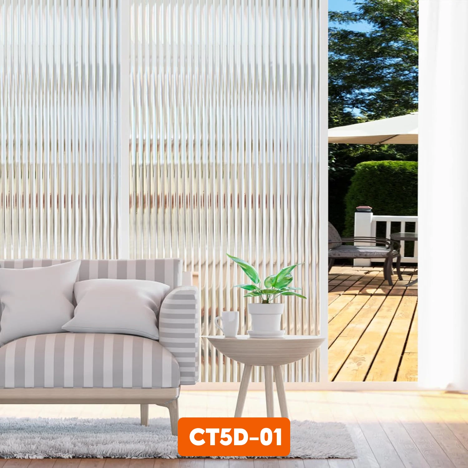 Những đường sọc dọc bắt sáng lung linh, tạo nên một không gian sống vừa lung linh vừa đầy phong cách.