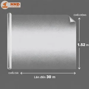 Cuộn phim dán kính Gradient khổ rộng 1.52m, chiều dài cuộn lên đến 30m, phù hợp thi công các vách kính lớn trong văn phòng, khách sạn, trung tâm thương mại và nhiều công trình kiến trúc hiện đại.