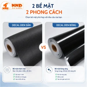 2 Loại decal đen bóng và decal đen sần