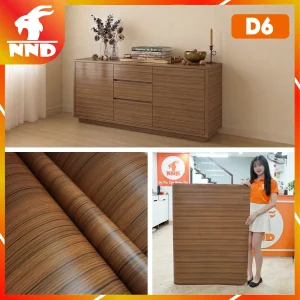 Decal vân gỗ Teak siêu dày - Phim nội thất cao cấp mã D6