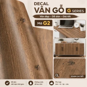 Decal vân gỗ G2 màu nâu trầm tự nhiên tại NND