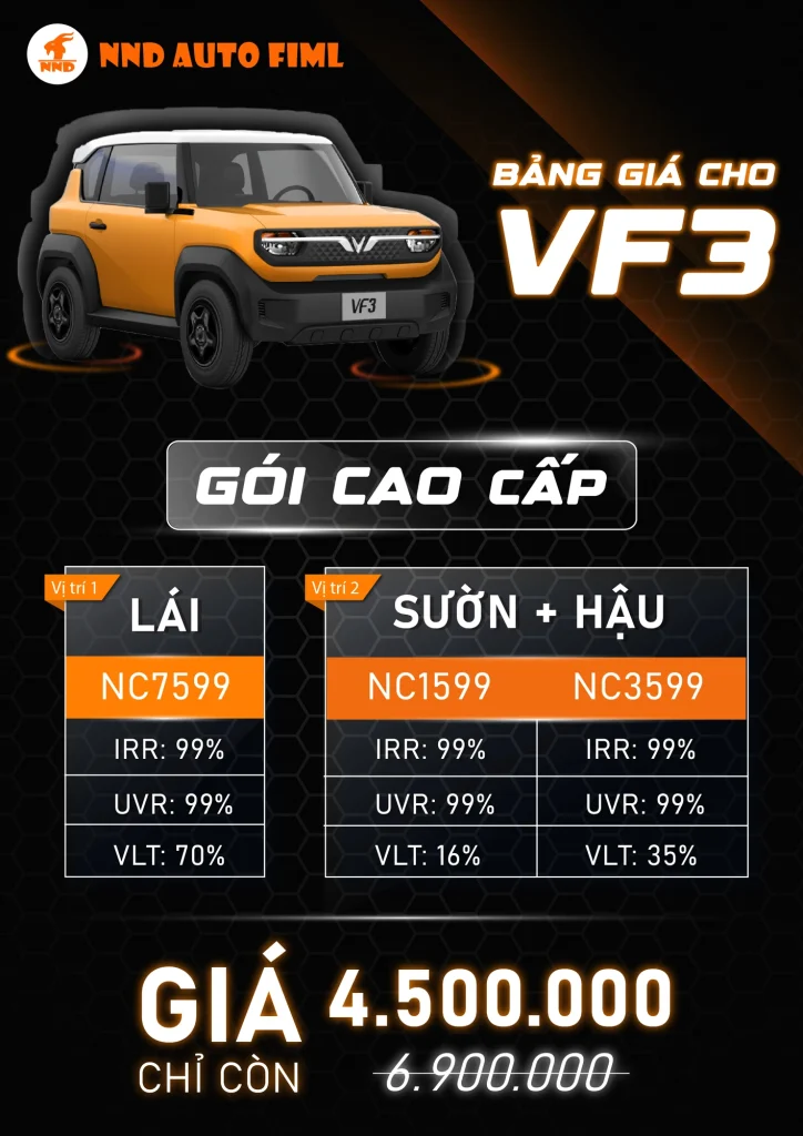 Báo giá phim cách nhiệt Gói cao cấp VF3