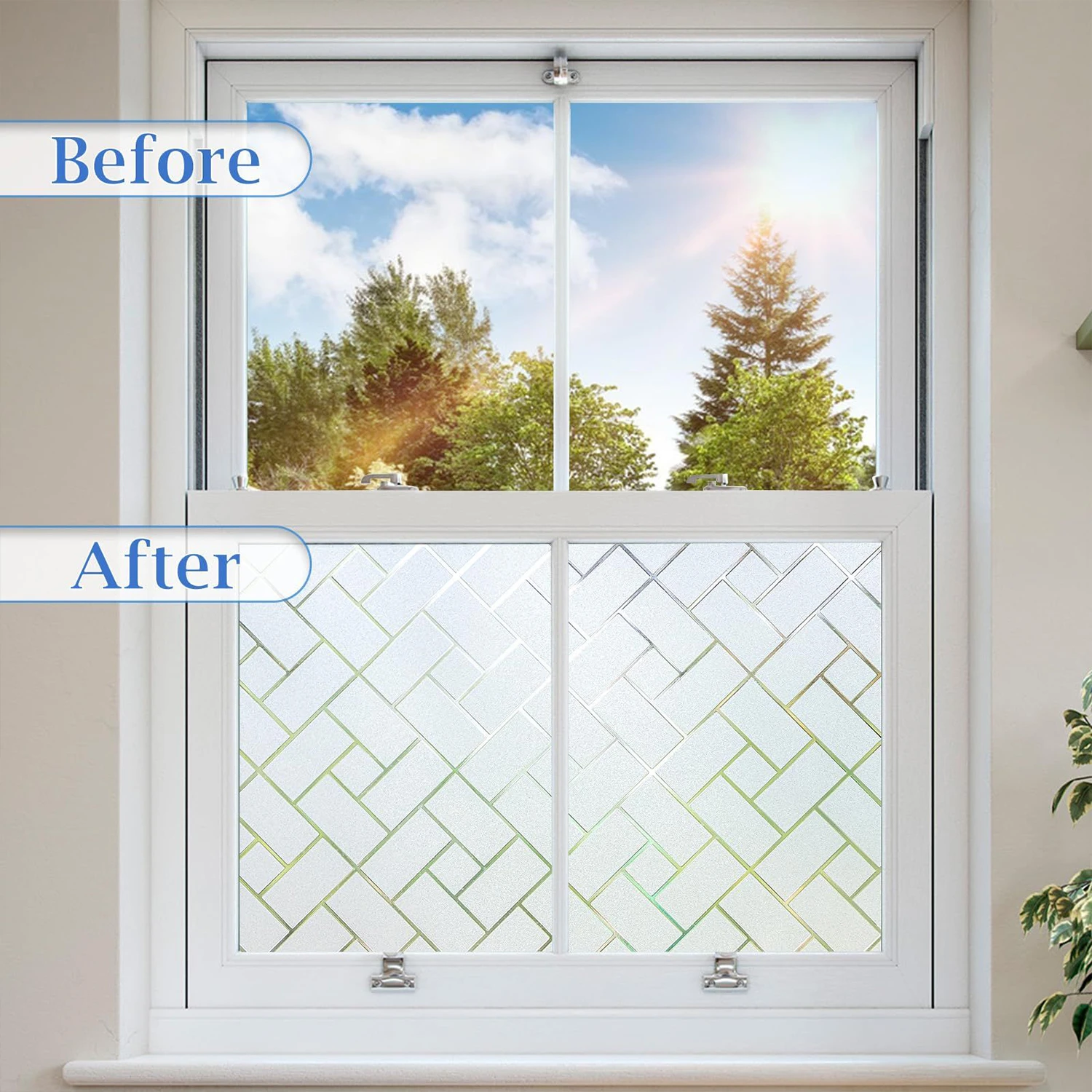 Trước và sau khi dán mẫu decal trang trí CT3D