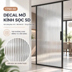 Tấm kính nội thất dán decal giả kính sọc CT5D-02 với ô tròn cận cảnh hoa văn