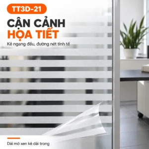 Cận cảnh decal TT3D-21 có các sọc mờ ngang đều và góc tấm được nhấc lên