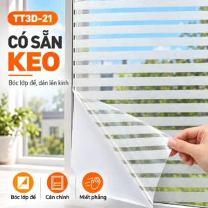 Tay bóc lớp đế của decal TT3D-21 sọc ngang có sẵn keo