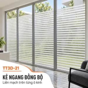 Hệ kính nhiều ô dán TT3D-21 với các đường sọc ngang cùng cao độ