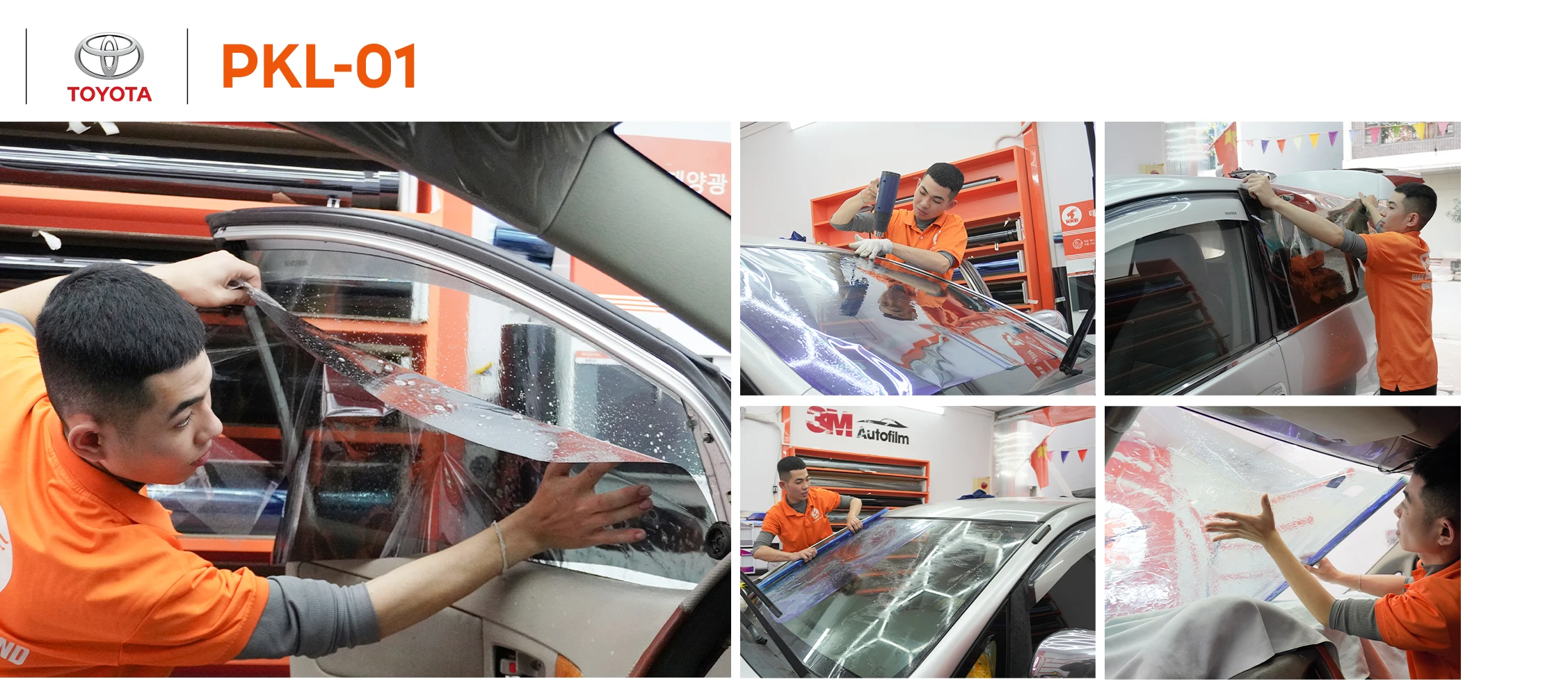 Mẫu phim PKL-01 được thợ thi công dán trực tiếp tại ShowroomMẫu phim PKL-01 được thợ thi công dán trực tiếp tại Showroom