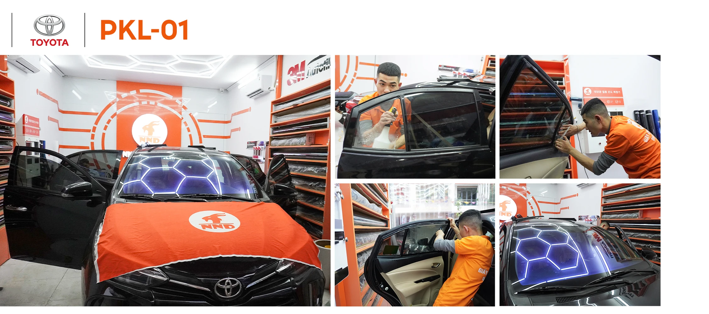 Mẫu phim PKL-01 được thợ thi công dán trực tiếp tại ShowroomMẫu phim PKL-01 được thợ thi công dán trực tiếp tại Showroom