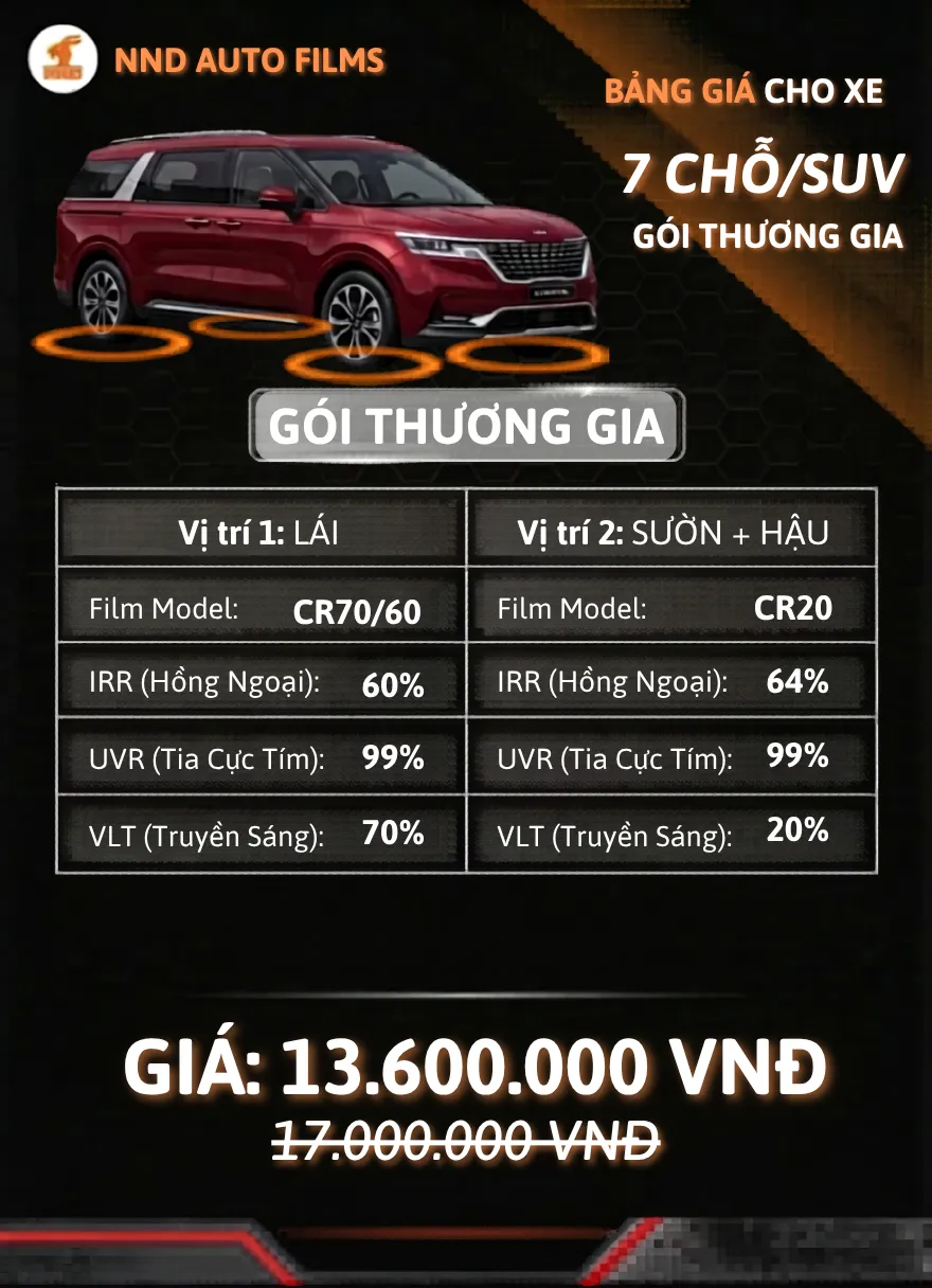 gói thương gia xe 7 chỗ 