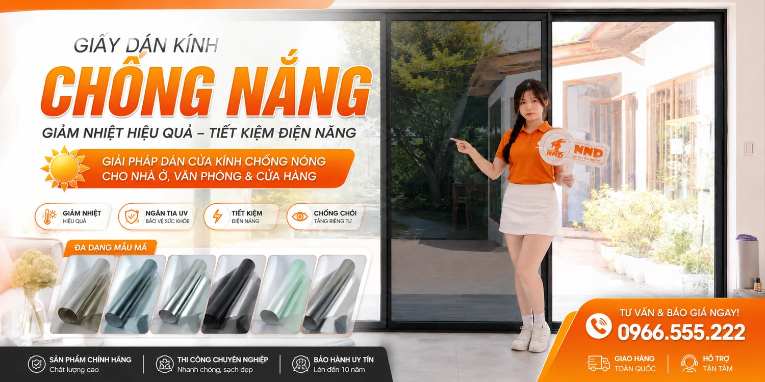 giấy dán kính chống nắng, phim cách nhiệt và decal dán kính hiện đại không chỉ có khả năng cản nhiệt hiệu quả mà còn giúp chống tia UV, bảo vệ nội thất, tăng tính riêng tư và nâng cao tính thẩm mỹ cho công trình