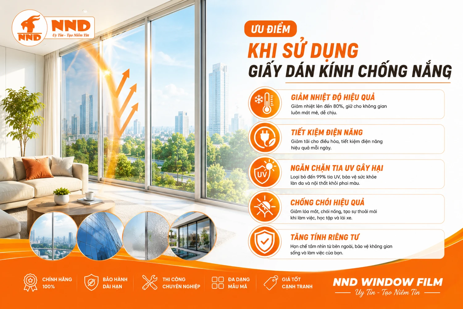 Ưu Điểm Khi Sử Dụng Giấy Dán Kính Chống Nắng