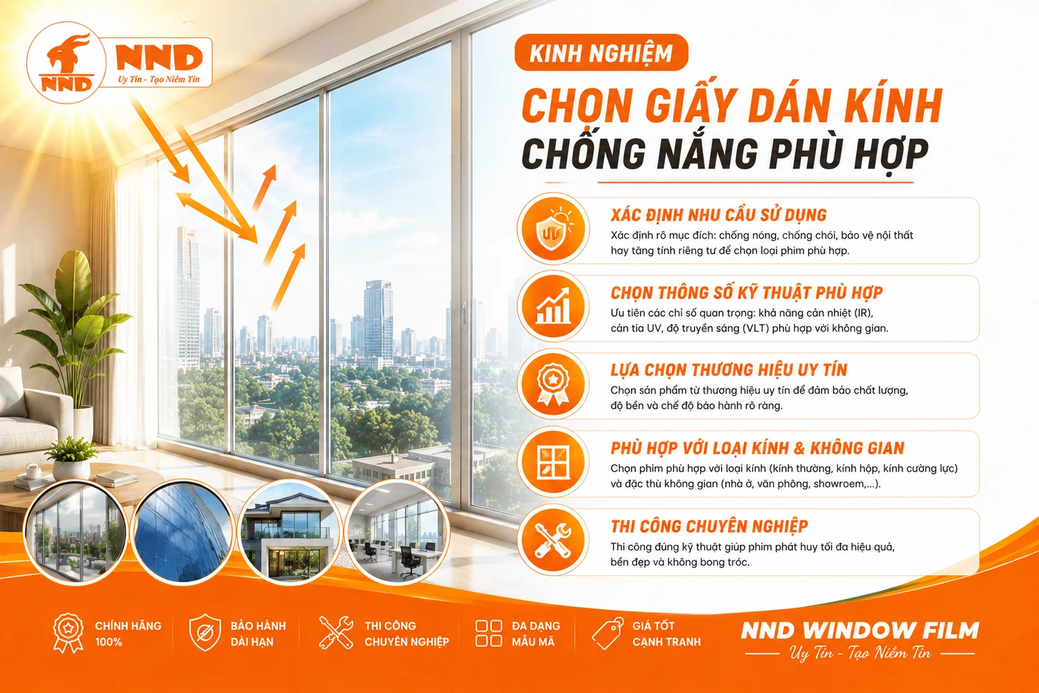 Chọn giấy dán kính chống nắng như thế nào cho phù hợp