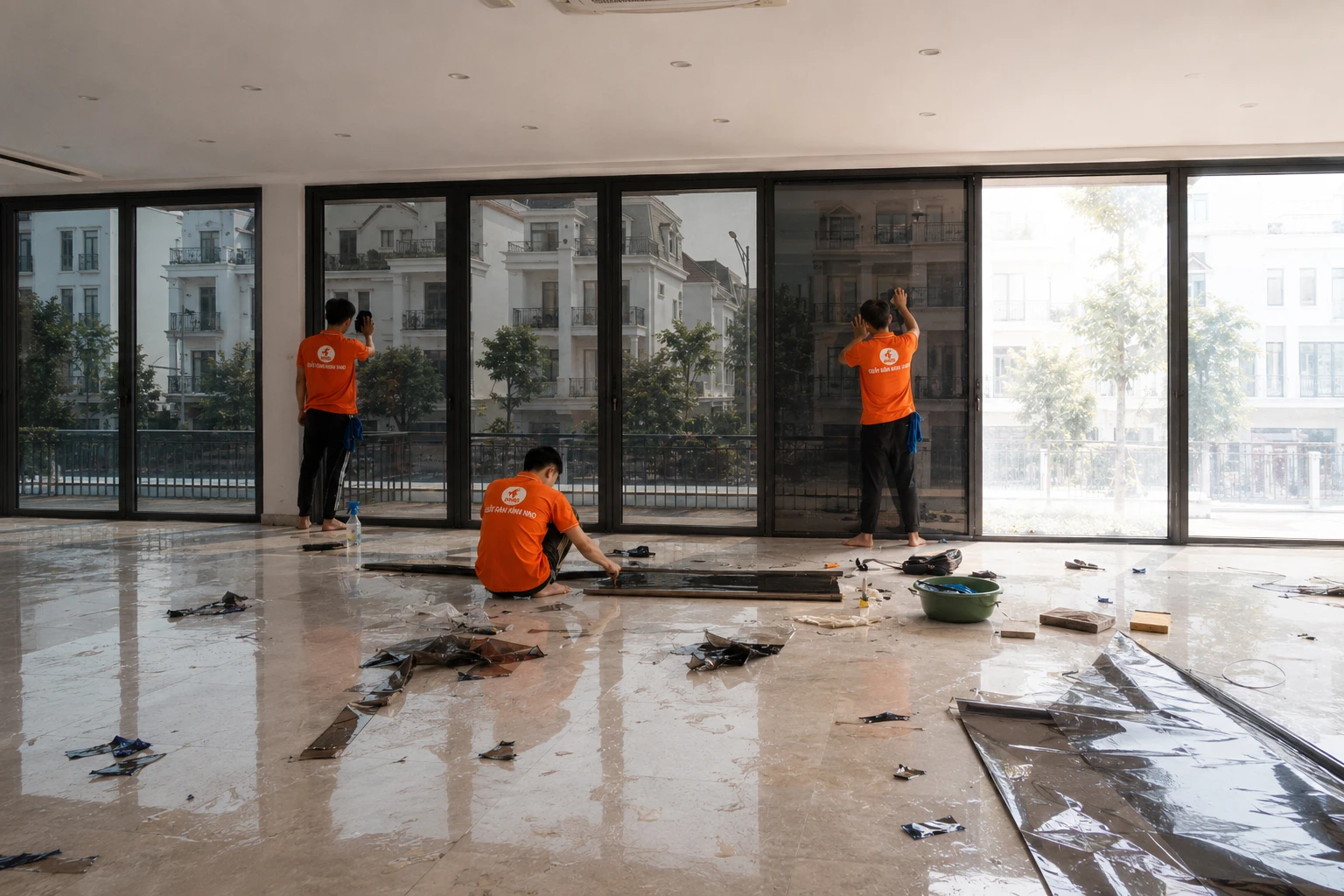 Công trình thực tế NND đã thi công mẫu phim cách nhiệt màu trà
