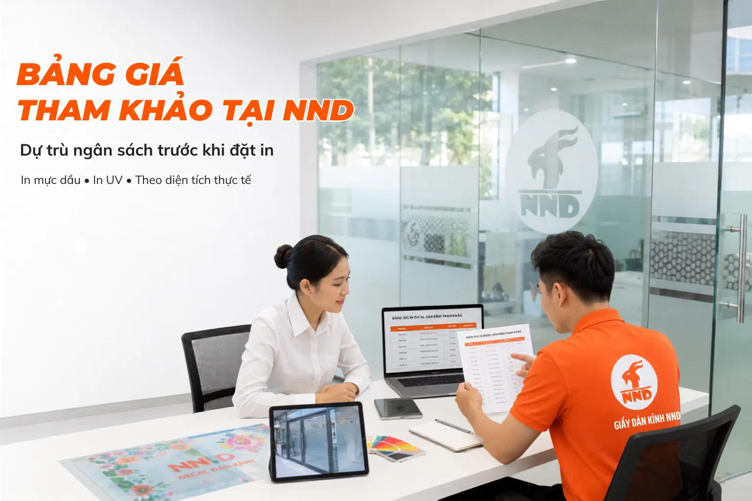 Tư vấn bảng giá in decal dán kính tham khảo theo diện tích và công nghệ in
