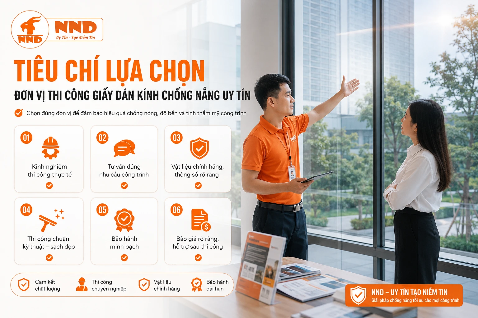 Tiêu Chí Lựa Chọn Đơn Vị Thi Công Giấy Dán Kính Chống Nắng Uy Tín