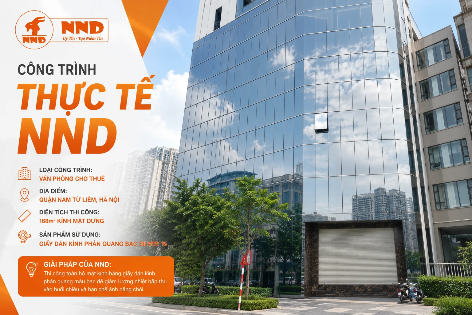 Công trình thực tế NND đã thi công mẫu phim cách nhiệt Silver 15