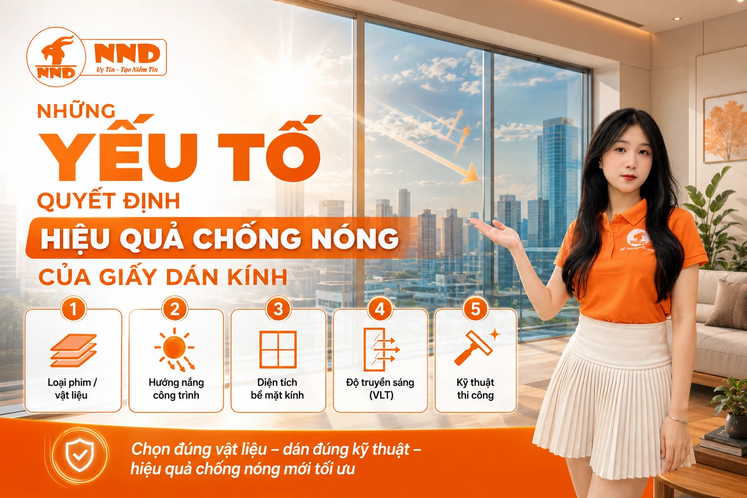 Những yếu tố quyết định hiệu quả chống nóng của giấy dán kính