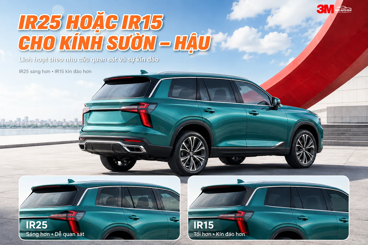 So sánh IR25 và IR15 cho kính sườn hậu theo nhu cầu quan sát và sự kín đáo