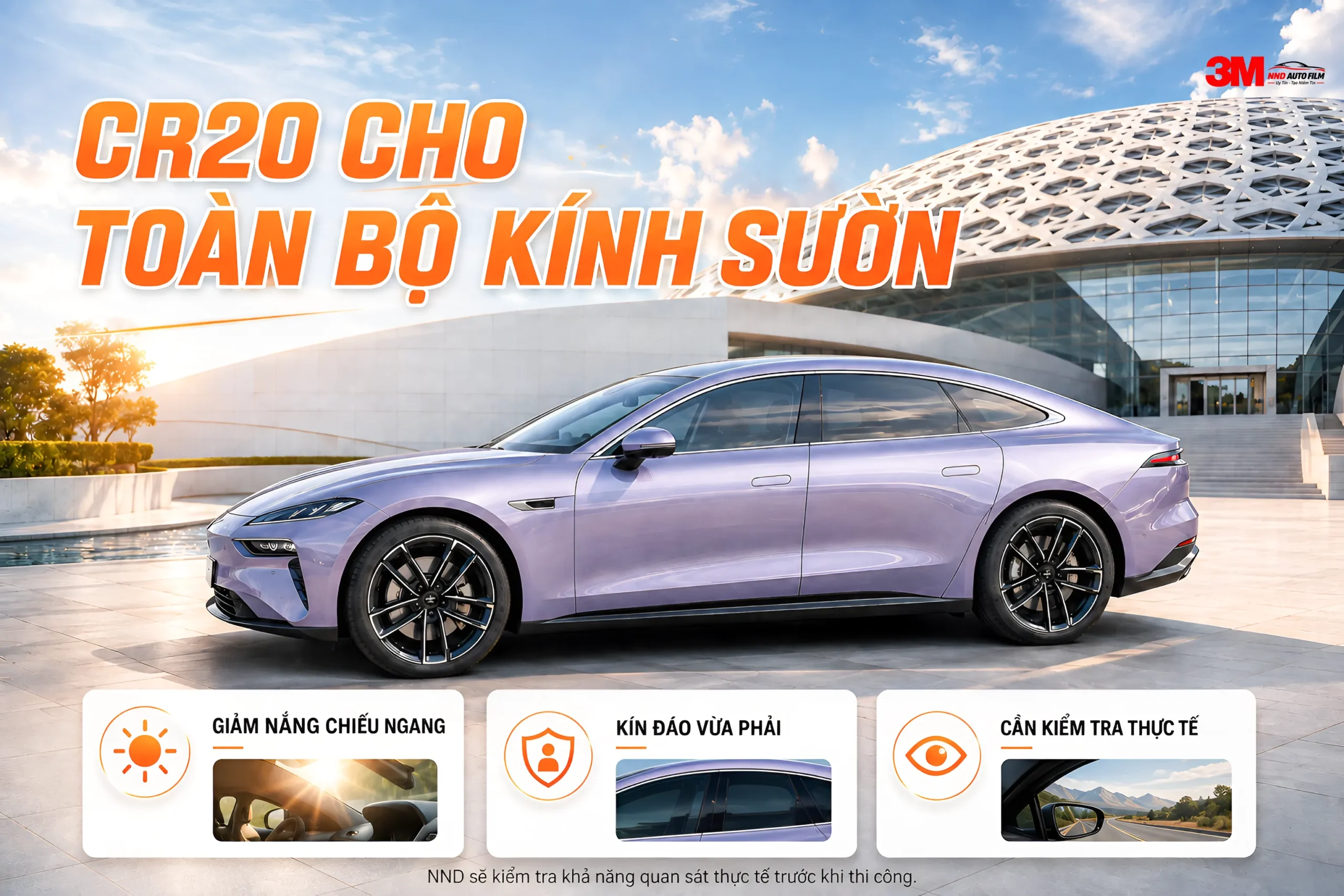 3M Crystalline CR20 cho kính sườn Gói Siêu Cấp 3M