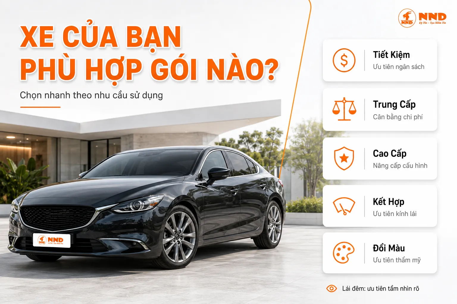 Gợi ý chọn gói phim cách nhiệt xe 5 chỗ theo nhu cầu và ngân sách