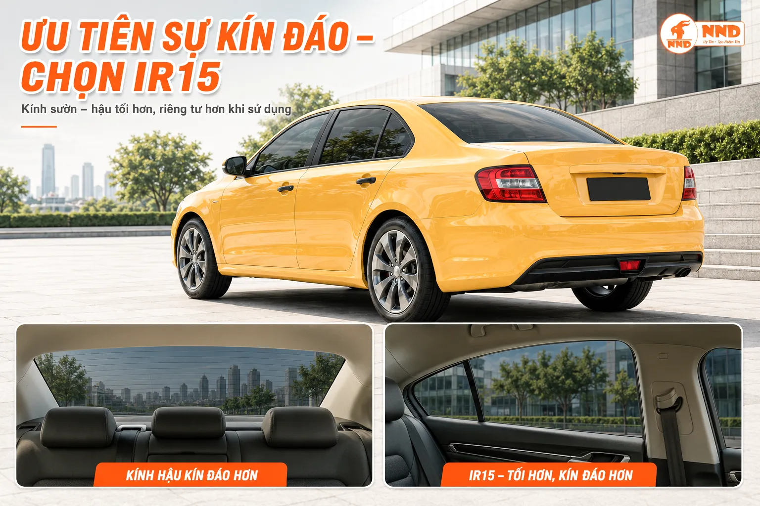 Phim 3M IR15 cho kính sườn hậu tối hơn, ưu tiên sự kín đáo và riêng tư